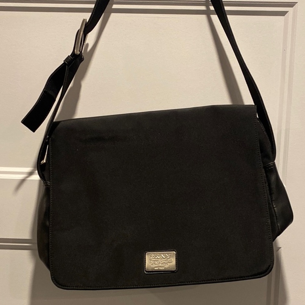 Y2K DKNY Black Messenger Bag